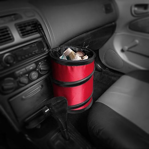 FH Group FH1120 Collapsible Trash Can (Red) Small with Gift - Universal Fit