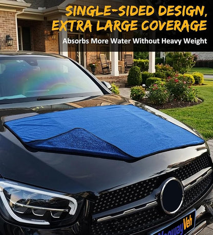 YeewayVeh 2-Pack Long-Reach Pro Car Drying Towels, 48"x32" Extra Large Super Absorbent Towels, High GSM Twisted Loop, Streak-Free Single-Sided Microfiber for Car Detailing, SUV, Truck (Dark Blue)