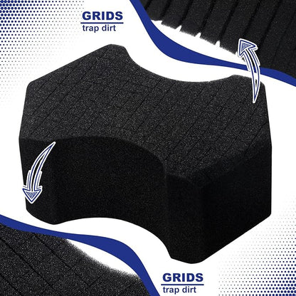2 Pcs Ultra Black Car Wash Sponge Cross Cut Design Softer Feel Black Foam Sponge for Soap and Rinseless Washes, Car Detailing and Washing