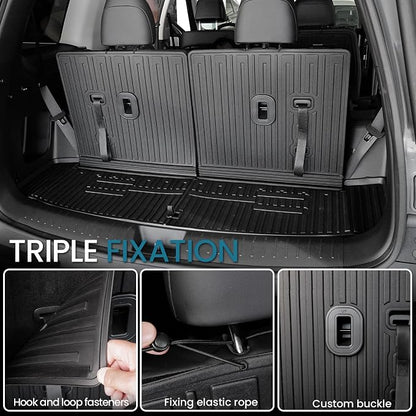 Floor Mats for 2024 2025 2026 Hyundai Santa Fe Car Mat Accessories(Fit Hybrid and Gas), All Weather TPE Cargo Mat Trunk Mat with Backrest Mats