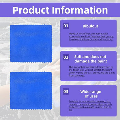 4Pcs Clay Mitt and Towel, Auto Detailing Clay Mitts with Towels Fine Grade for Car Cleaning and Polishing, Blue