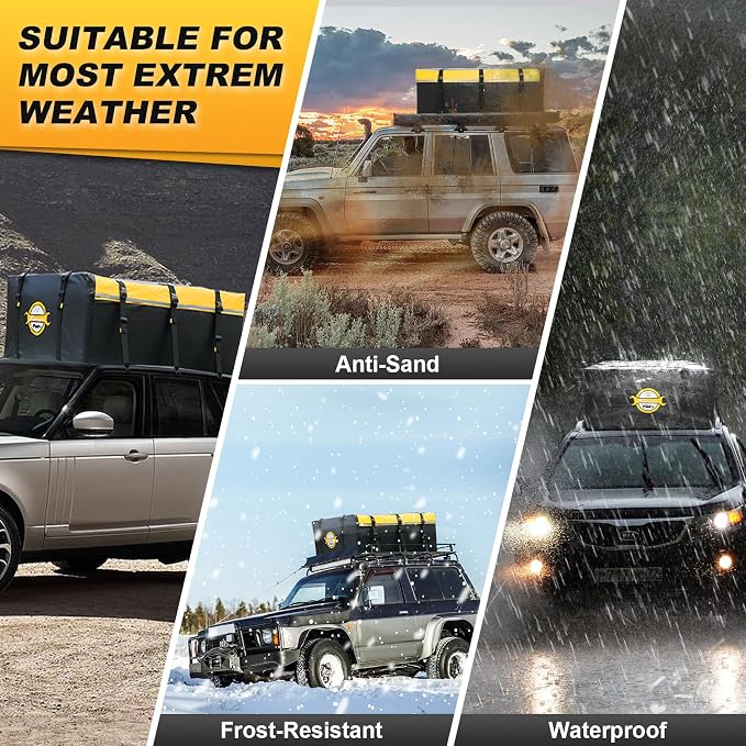 Sailnovo Rooftop Cargo Carrier 20 Cubic, Waterproof Car Roof Bag Soft-Shell Carriers Top Luggage Storage with Slip Mat, 6 Door Hooks & Heavy-Duty PVC for All Vehicle Roof with/Without Rack Cross Bar