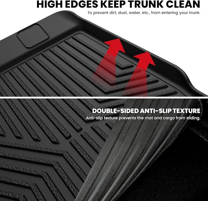 LASFIT Cargo Mat for Toyota 4Runner 2010-2024 (Only Fit 5-Seats) Back Seat Protector for 5th gen 4Runner Seater Accessories (Fit W/O Sliding Cargo Tray, Rear Backrest Mats+Rear Trunk Mat)