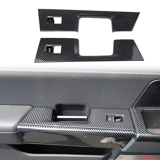 Carbon Fiber Interior Rear Door Window Switch Panel Cover Trim for Ford F150 2021+ Decoration Accessories