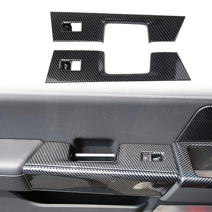 Carbon Fiber Interior Rear Door Window Switch Panel Cover Trim for Ford F150 2021+ Decoration Accessories