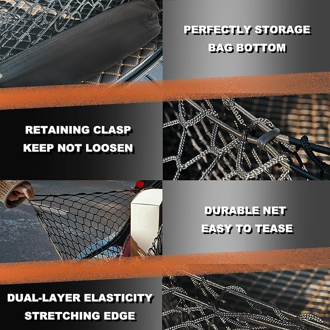 Envelope Style Cargo Net Compatible with Chevrolet Chevy Tahoe, GMC Yukon New 2026 2025 2024 2023 2022 2021 2020 2019 2018 2017 2016 2015 Trunk Car Rear Tailgate Touring Netting