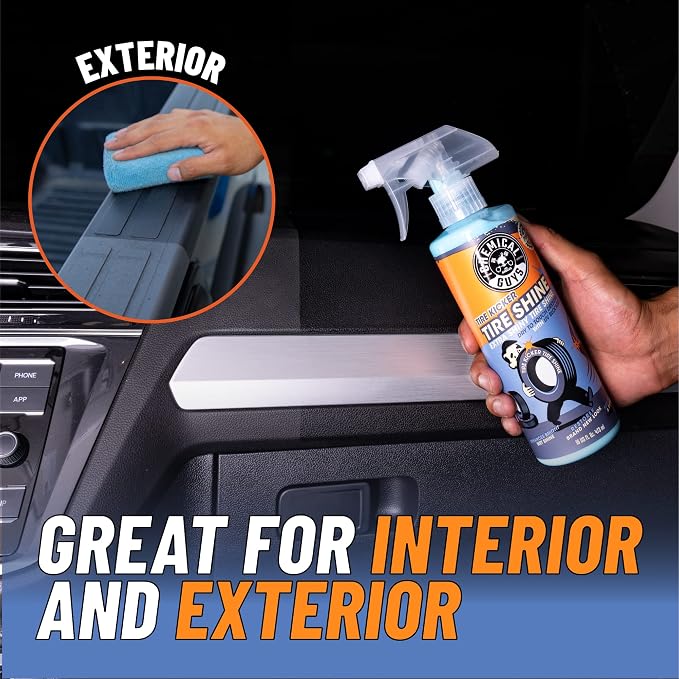 Chemical Guys Tire Kicker Sprayable Extra Glossy Tire Shine Spray, Dry-to-Touch Dressing - Restores Wet Look to Rubber, Vinyl, and Plastic, Safe for Cars, Trucks, Motorcycles, RVs, and More - 16 oz