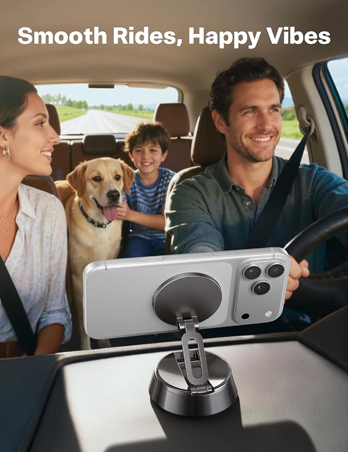 andobil 2026 Upgrade for Magsafe Car Mount [Strongest Suction & Magnet] Vacuum Magnetic Phone Holder for Car 360° Adjustable Car Cell Phone Holder Mount for iPhone 17 Pro Max 16/15/14/13/12