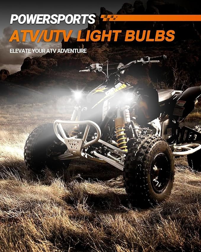 SEALIGHT H13 LED Bulbs, L2 9008 24,000LM Super Brightness 6000K Cool White Fog Bulbs, IP68 Waterproof, Plug and Play, 15000RPM Turbo Fan, 60000Hrs Lifespan, 1:1 Size Driving Bulbs, Pack of 2