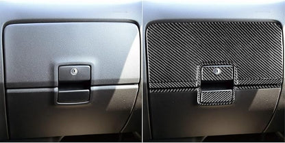 Real Premium Carbon Fiber Fit for Chevy Silverado/GMC Sierra 1500 2014-2018 for 2500/3500HD 2015-2019 Car Co-Pilot Glove Box Trim Kit Dash Decals Sticker Auto Interior Accessories Cover 9PCS Black
