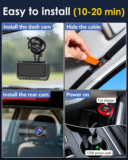 Front and Rear Dash Cam for Truck: 4K+1080P Dual Dash Camera for Pickup Ford F150 F250 Ram 1500-5G WiFi Quick Video Access 15-Min Install Record Every Moment for Accident Evidence by Befumly