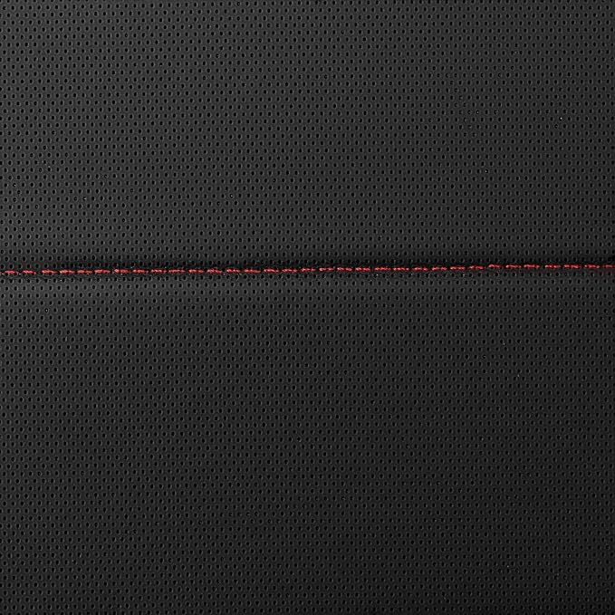 CAR PASS Leather Back Seat Cover,Piping Waterproof Bench Seat Cover, Rear Seat Cover Universal Fit for Cars Sedans SUVs Truck 95% Automotive Interior Backseat Car Covers (Rear,Black and Red)