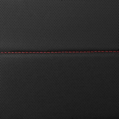 CAR PASS Leather Back Seat Cover,Piping Waterproof Bench Seat Cover, Rear Seat Cover Universal Fit for Cars Sedans SUVs Truck 95% Automotive Interior Backseat Car Covers (Rear,Black and Red)