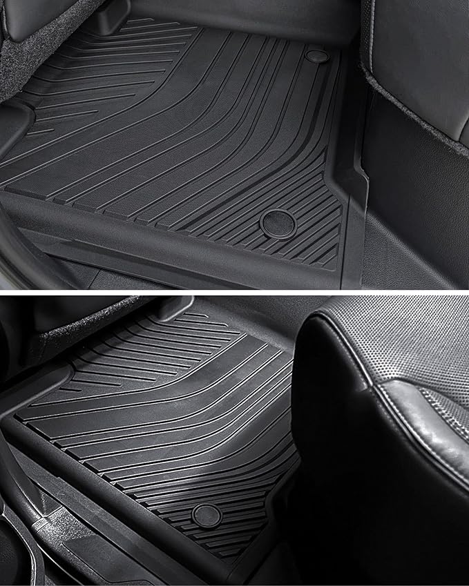 3W Floor Mats for 2024 2025 2026 Toyota Grand Highlander 7 Seat with Subwoofer (Include Hybrid), Trunk Mat Cargo Liner, and Seat Back Covers TPE All Weather, Black(Not for Hybrid MAX Model)