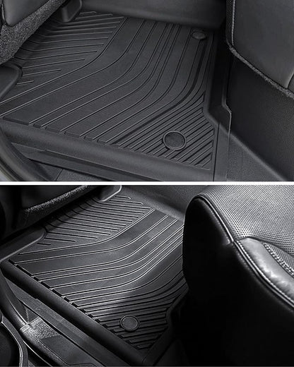 3W Floor Mats for 2024 2025 2026 Toyota Grand Highlander 7 Seat with Subwoofer (Include Hybrid), Trunk Mat Cargo Liner, and Seat Back Covers TPE All Weather, Black(Not for Hybrid MAX Model)