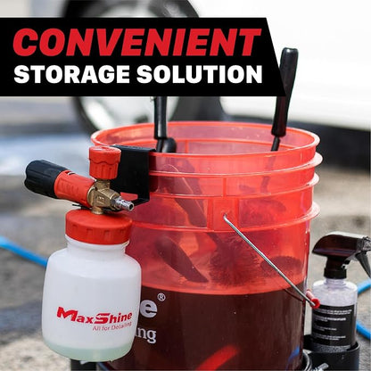 Maxshine Universal Foam Cannon Bucket Mount – Durable Holder for Hanging Foam Cannons – Professional Car Detailing Accessory for Garage Storage & Mobile Detailing Supplies Setup