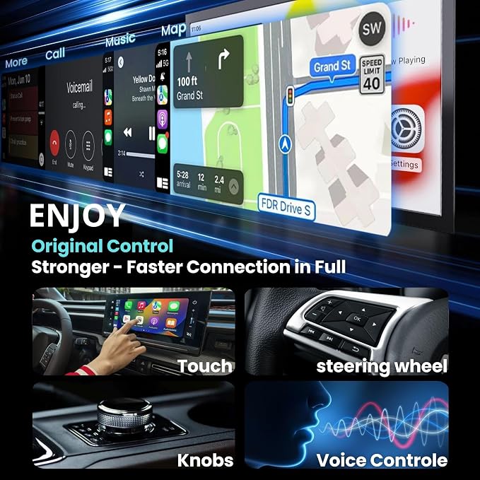 2-in-1 Wireless CarPlay & Android Auto Adapter (2026 Upgraded WiFi 6-BT 5.4) Wired to Wireless Converter | Multi-User Seamless Connection | Easy Setup-Plug & Play | Auto Reconnect | Cars from 2015+