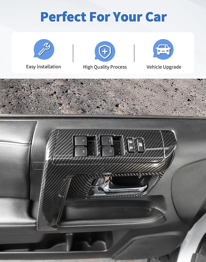 for 4Runner 2010-2019 Carbon Fiber Black Whole Set Interior Panel Cover Trim Kit, Center Console Gear Shift Dashboard Panel Cover Trim for Toyota 4runner Interior Accessories