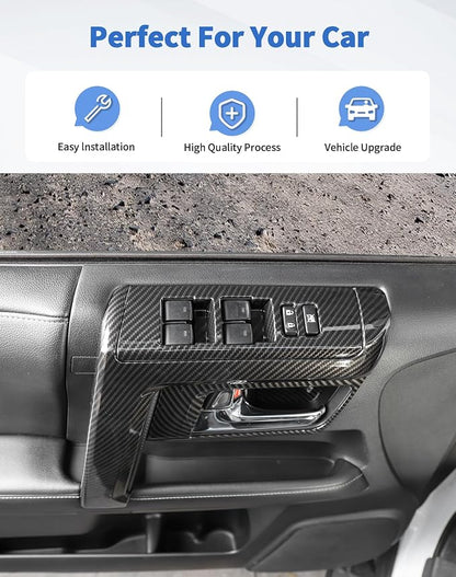 for 4Runner 2010-2019 Carbon Fiber Black Whole Set Interior Panel Cover Trim Kit, Center Console Gear Shift Dashboard Panel Cover Trim for Toyota 4runner Interior Accessories