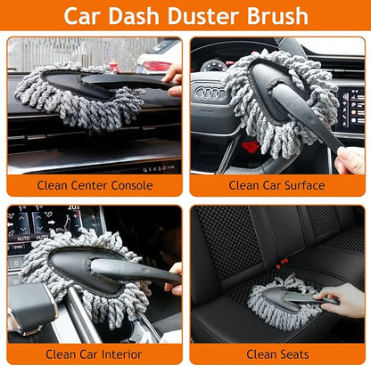 THINKWORK Windshield Cleaner Tool, Car Detailing Kit Interior, Car Cleaning Kit Interior and Exterior Detail Brush, Auto Supplies & Accessories for Men Women