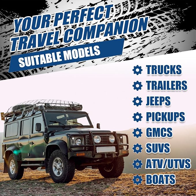 Heavy Duty Truck Bed Cargo Net (4'x6' to 8'x12') - 4"x4" Tight Mesh, 12 Metal Carabiners - Weather Resistant Latex Bungee Net for Pickup Trucks, Trailers, ATVs, Moving, Camping & Overlanding
