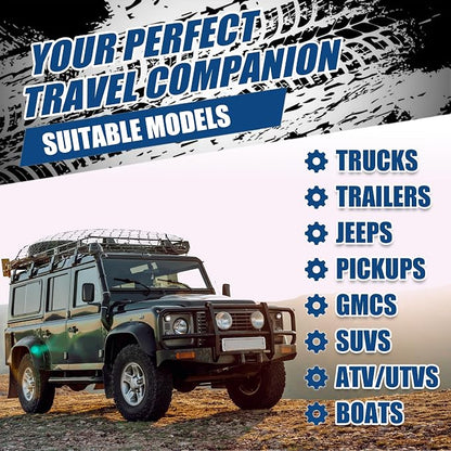 Heavy Duty Truck Bed Cargo Net (4'x6' to 8'x12') - 4"x4" Tight Mesh, 12 Metal Carabiners - Weather Resistant Latex Bungee Net for Pickup Trucks, Trailers, ATVs, Moving, Camping & Overlanding