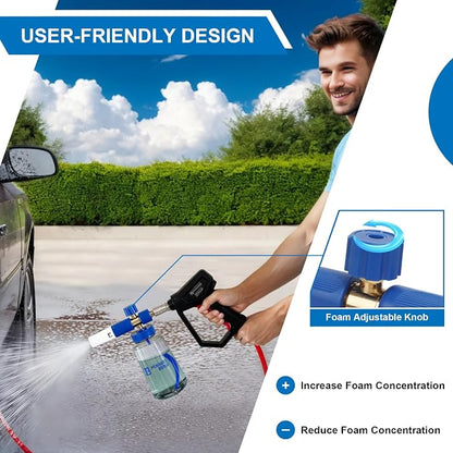 POWER TOWN Foam Cannon Pro, Wide Mouth Soap Cannon for Power Washer, Car Wash High Pressure Snow Foam Cannon Lance for Detailing, 1/4" Quick Connector