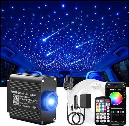 VOLISUN 16W Starlight Headliner Kit for Car,200pcs Fiber Optic Lights,6.5ft Star Lights with Meteor Effect,APP & Remote Control,RGBW Interior Car Lights for Ceiling,Home, Party