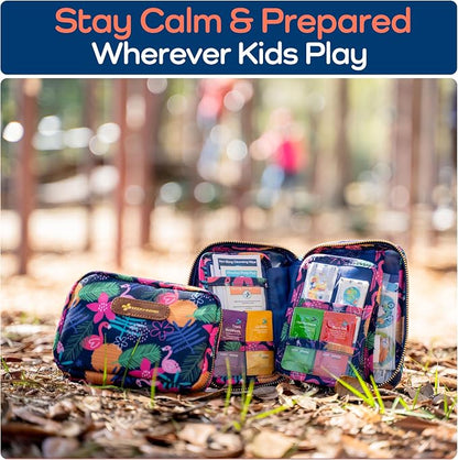 KeepGoing Travel First Aid Kit for Kids – 130 Pc. for Car, Home, Purse, Diaper Bag & Backpack with Latex-Free Bandages - Mini First Aid Kit Travel Size TSA-Approved