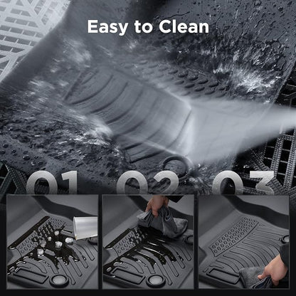BAMACAR 2013-2019 for Ford Escape Floor Mats Front & 2nd Floor mat & Cargo Liner for Escape Titanium se sel 2013 2014 2015 2016 2017 2018 2019 4Pcs Black All Weather Protection for Ford C-Max