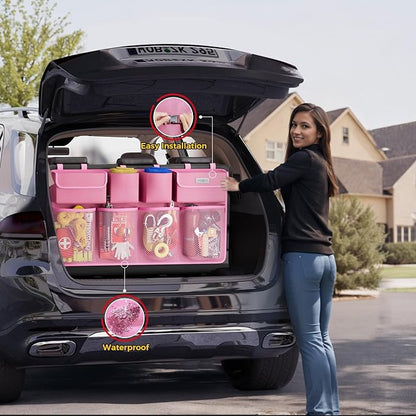SURDOCA Car Trunk Organizer, LARGE CAPACITY Car Storage Bag with 8 Pockets, 7X Upgraded Trunk Storage Organizer for Car, SUV, Truck, MPV