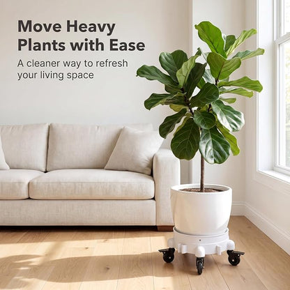 5 Gallon Bucket Dolly, 11in,3 Inch Silent Casters | 3 Inch Silent Casters, Heavy Duty Rolling Plant Dolly, For 3.5-5 Gallon Bucket & Round Flower Pot 1 Cleaning Mitt