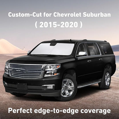 EcoNour Windshield Sunshade Compatible for Chevrolet Chevy Suburban/Tahoe, GMC Yukon XL, Yukon Denali XL 2015-2018 2019 2020, Sun Visor for Front Window Sun Shade Cover, UV Protector, Car Accessories