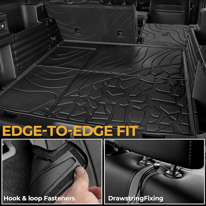 Floor Mats for Honda Passport 2026, All Weather Floor Mats Trunk Cargo Liner with Backrest Protectors, Lower Cargo Mat and Door Sill Guards Accessories, Full Coverage Set