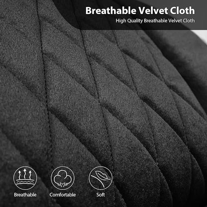 CAR PASS Luxury Faux Leather Car Seat Covers Front Seats, Breathable Soft Velvet Premium Automotive Seat Covers 2 Pack, Armrest Airbag Compatible Universal Fit for Most Sedan SUV Van Truck, Black