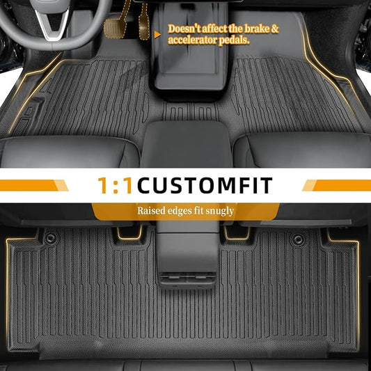 Floor Mats for Honda Odyssey 2011 2012 2013 2014 2015 2017, 2016 Odyssey Floor Mats, 1st and 2nd 3rd Row & Cargo Mat, TPE Non-Slip Waterproof Summer Winter Car Accessories