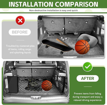 Trunk Cargo Net for 2025 2026 Toyota 4Runner Trunk Organizer Net Anti-Slip Rear Mesh Cargo Netting for 4 Runner SUV Accessories(Envelope Style)