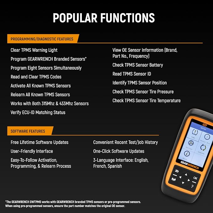 GEARWRENCH Universal Tire Pressure Monitoring System Programming & Diagnostic Tool | GWTPMS