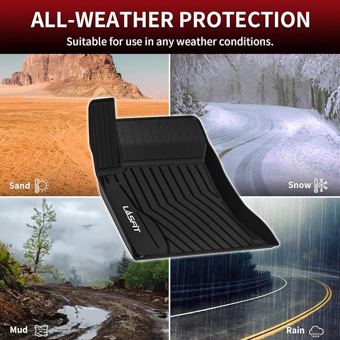 LASFIT Floor Mats for Mercedes Benz CLA 2014-2019 & GLA 2015-2020 250/45 AMG, All Weather TPE Custom Fit Car Mats for Mercedes CLA & GLA Floor Liners, 1st & 2nd Row Set, Black