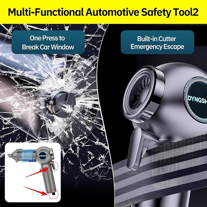 Brushless Handheld Car Vacuum （Equipped with a one-Touch Window Breaker and Seatbelt Cutter ）25000Pa Ultra-Strong Suction Ultra-Lightweight Mini Portable Vacuum Cleaner ， for Car，Office Desk，Pet Hair