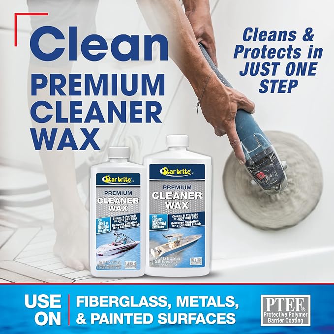 STAR BRITE One-Step Cleaner Wax with UV Protection - Removes Chalk & Oxidation from Fiberglass, Metals & Painted Surfaces