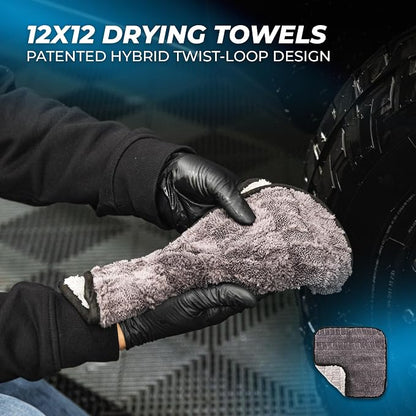 The Rag Company - Complete Wheel & Tire Cleaning Kit - Includes Wheel Cleaner, Exterior Detailing Sprays, Microfiber Towels, Brushes, Applicators - 15 Piece Kit