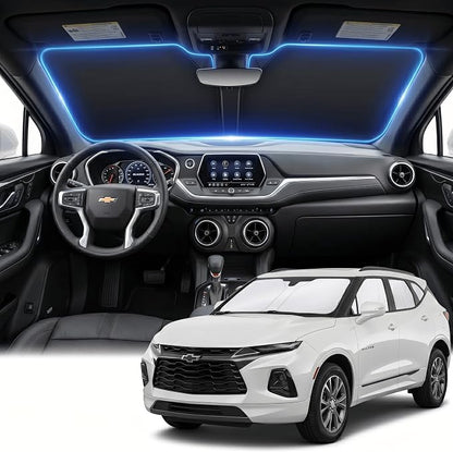 for Chevy/Chevrolet Blazer Windshield Sun Shade 2019-2023 Sunshade Front Window Shade Custom Fit Blazer Accessories Sun Visor Foldable Shade Blocks UV Rays Accessories