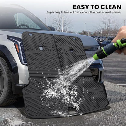 LASFIT Backrest & Cargo Mats for Kia EV9 2024-2026, All Weather TPE Easy Clean Durable No-Curling Custom Fit for Kia EV9 2026 2025 2024 Trunk Liners & Seatback, Black