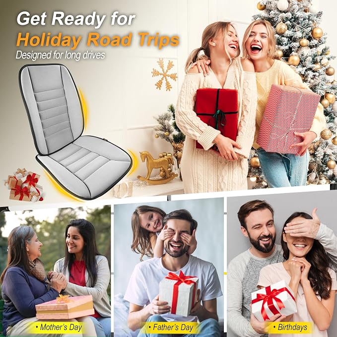 kingphenix 5-Piece Memory Foam Car Seat Cushion Set with Full Back Support Pillow, Comfort for Long Drives & Road Trips, Universal Automotive Comfort for Most Car, Van, Truck, SUV, Gray