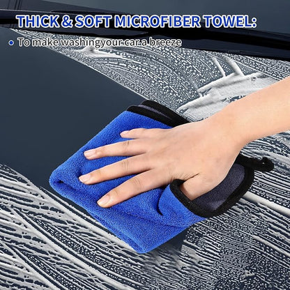 Wontolf 62'' Car Wash Brush Kit with Long Handle, Microfiber Car Wash Mop Mitt, Car Cleaning Detailing Kit, Exterior Interior Car Cleaning Supplies for Cars RV Truck Boat