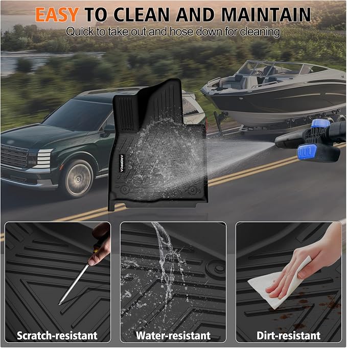 All Weather Car Floor Mats Cargo Liner with Backrest Mat for 2026 Palisade 7 Seater (Only Fit Fuel), TPE Rubber Liners Full Set Automotive Mats for 2026 Palisade Accessories