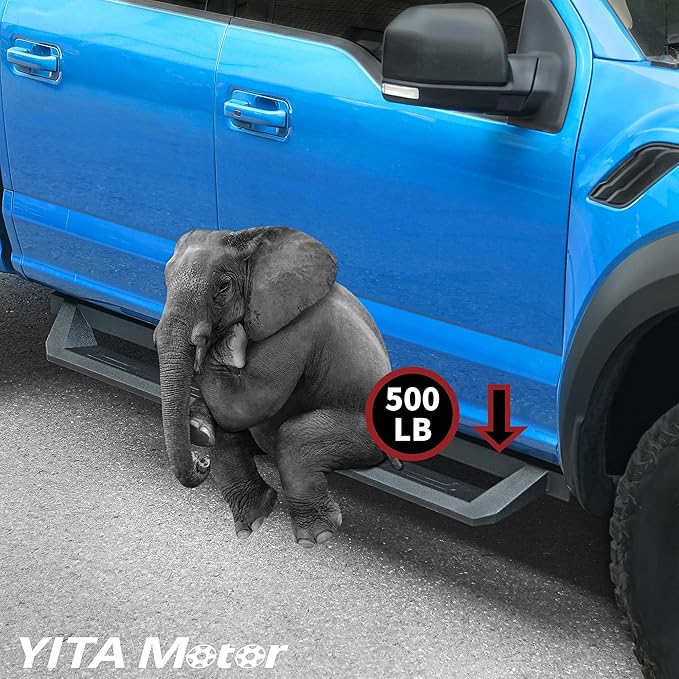 YITAMOTOR Drop Side Steps Compatible with 2019-2026 Chevy Silverado/GMC Sierra 1500, 2020-2026 Silverado/Sierra 2500HD 3500HD Crew Cab, Off-Road Running Boards, Black Powder Coated Nerf Bars