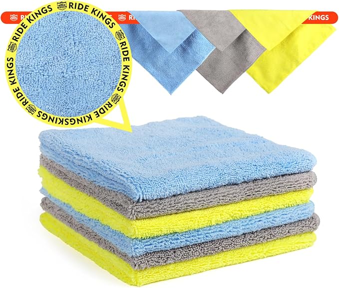 Car Wash Drying Towels, 450gsm Ultra-Thick Absorbent Lint-Free Extra Soft Microfiber Rags for Car Detailing, Interior & Exterior Cleaning Cloths, 16in x 16in - Microfiber, Mixed Colors, 6 Packs