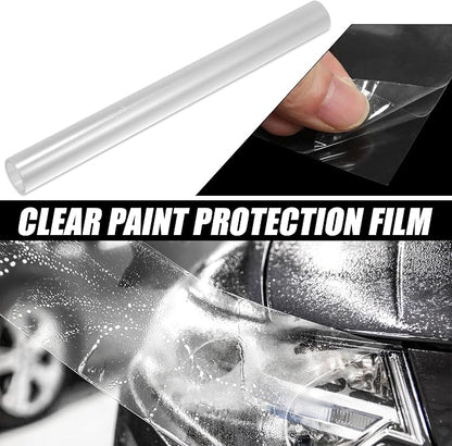 X AUTOHAUX Clear Vinyl Wrap Sheet Car Paint Protection Film Cover Decal Scratch Resistant Self Adhesive Sticker Universal 12"x39"